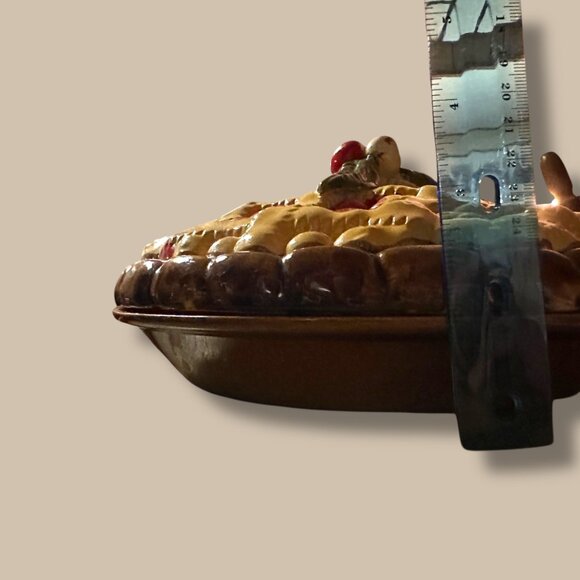 Vintage Ceramic Pie Dish Cherry Pie Design 10.5" Decorative Display & Baking Dis - Picture 16 of 16